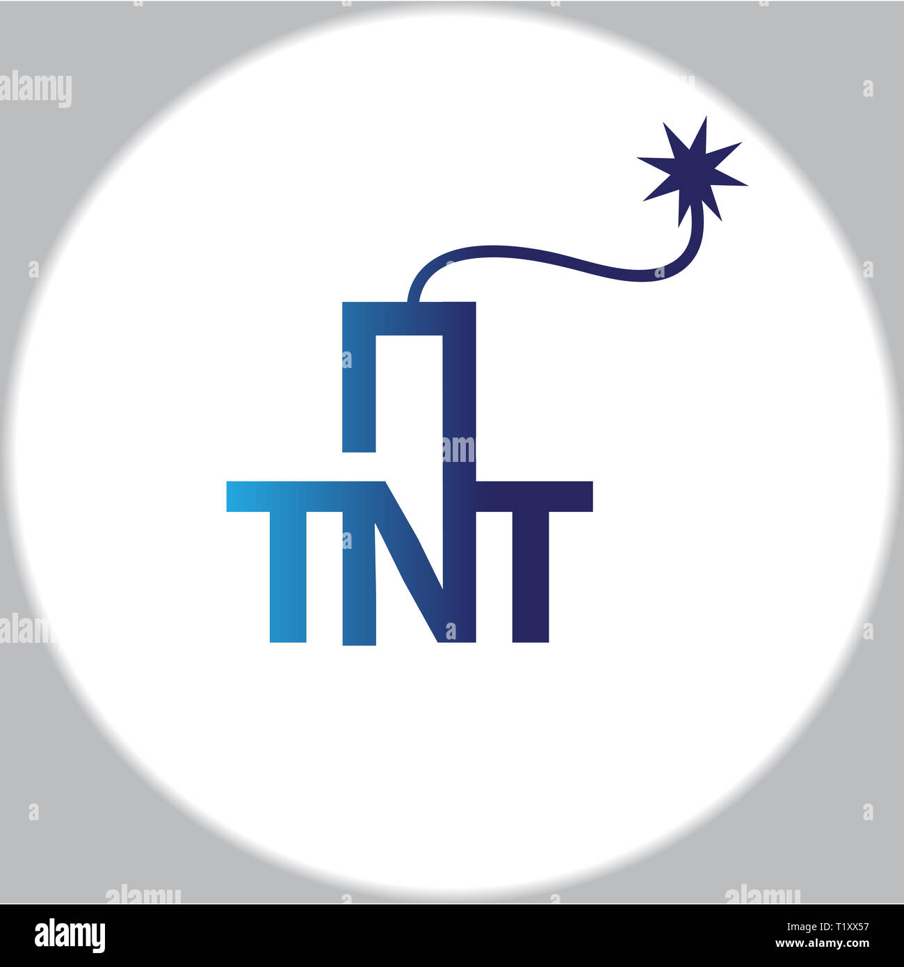 TNT bomba icona logo template vettoriale Foto Stock