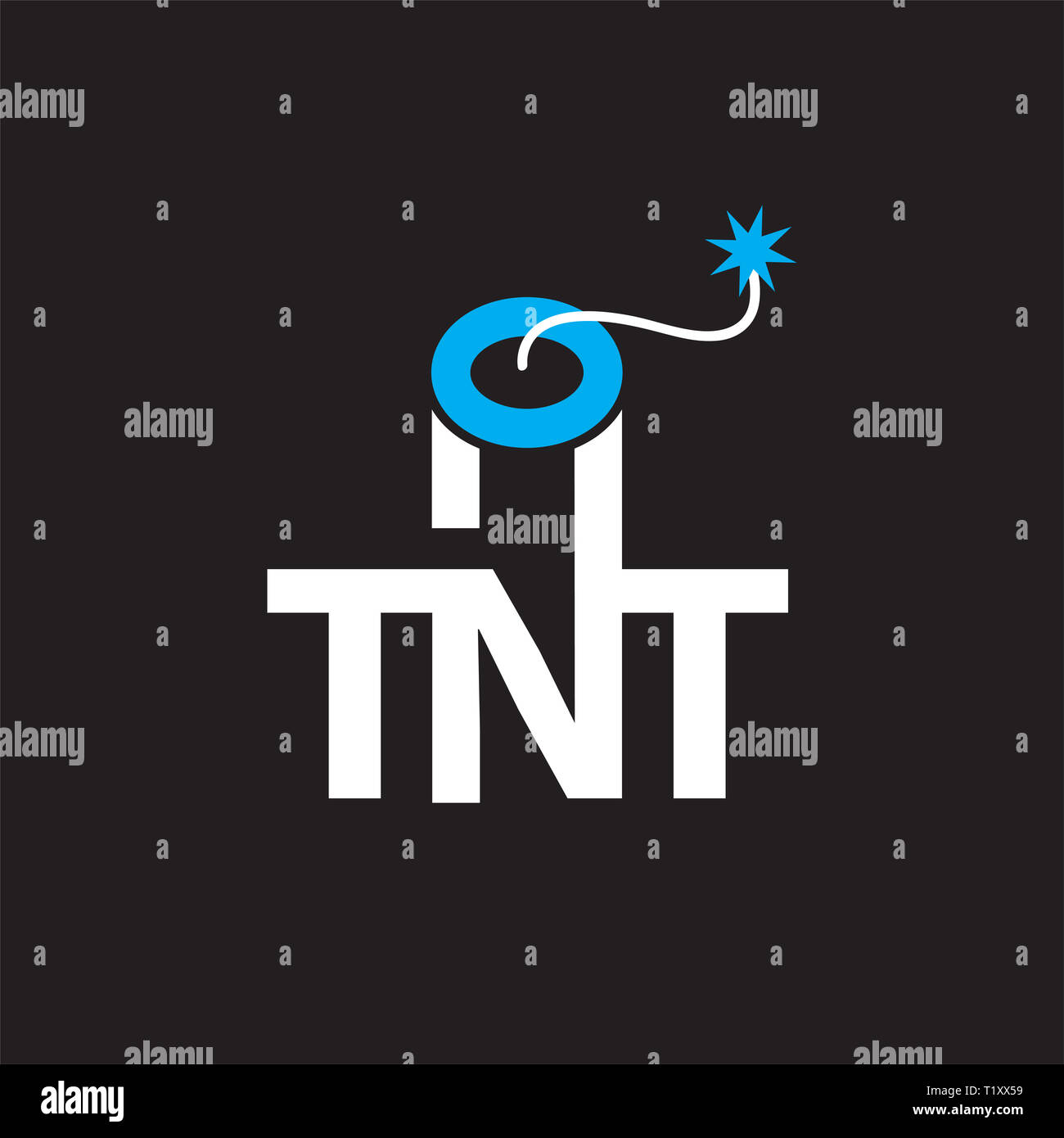 TNT bomba icona logo template vettoriale Foto Stock