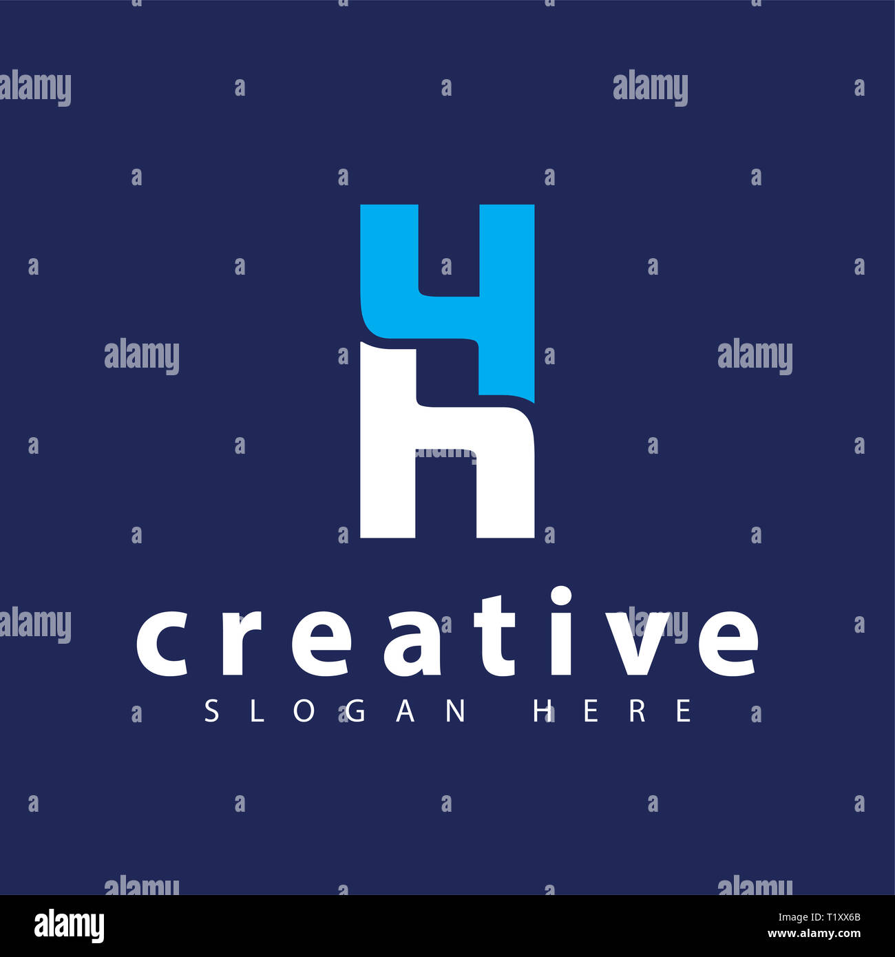 HH lettera iniziale logo template vettoriale Foto Stock