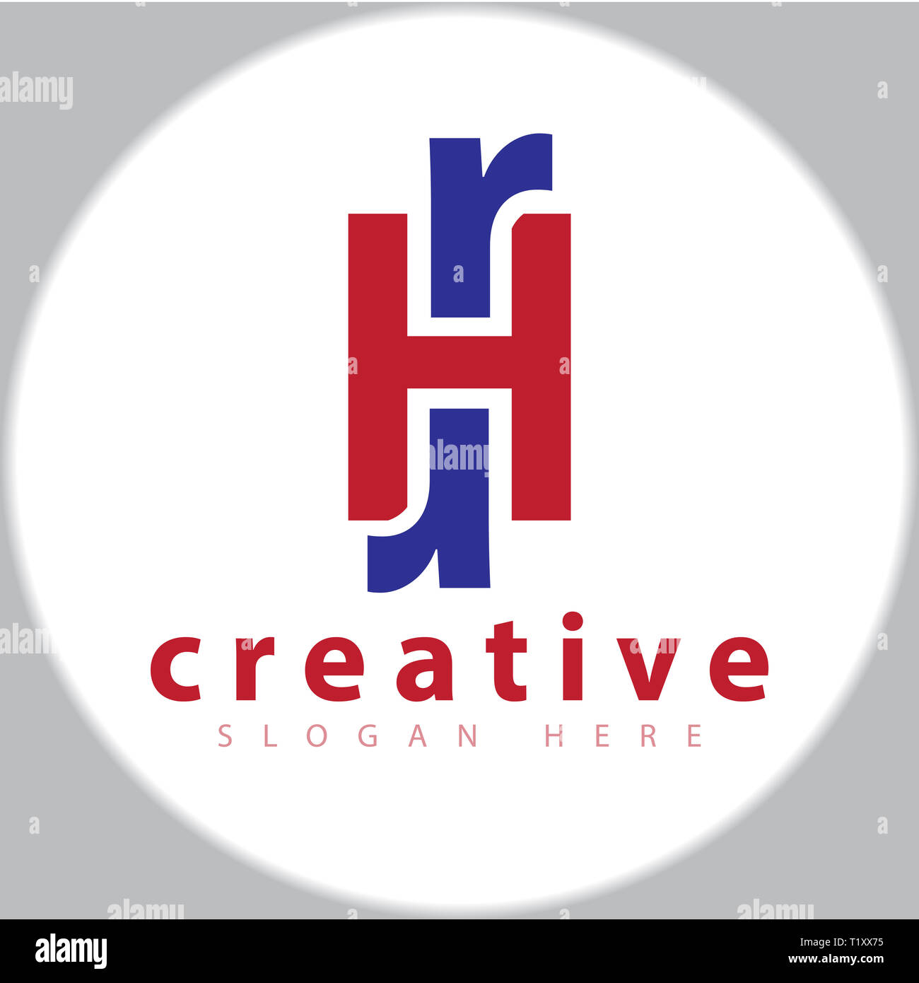 H R lettera iniziale logo template vettoriale Foto Stock