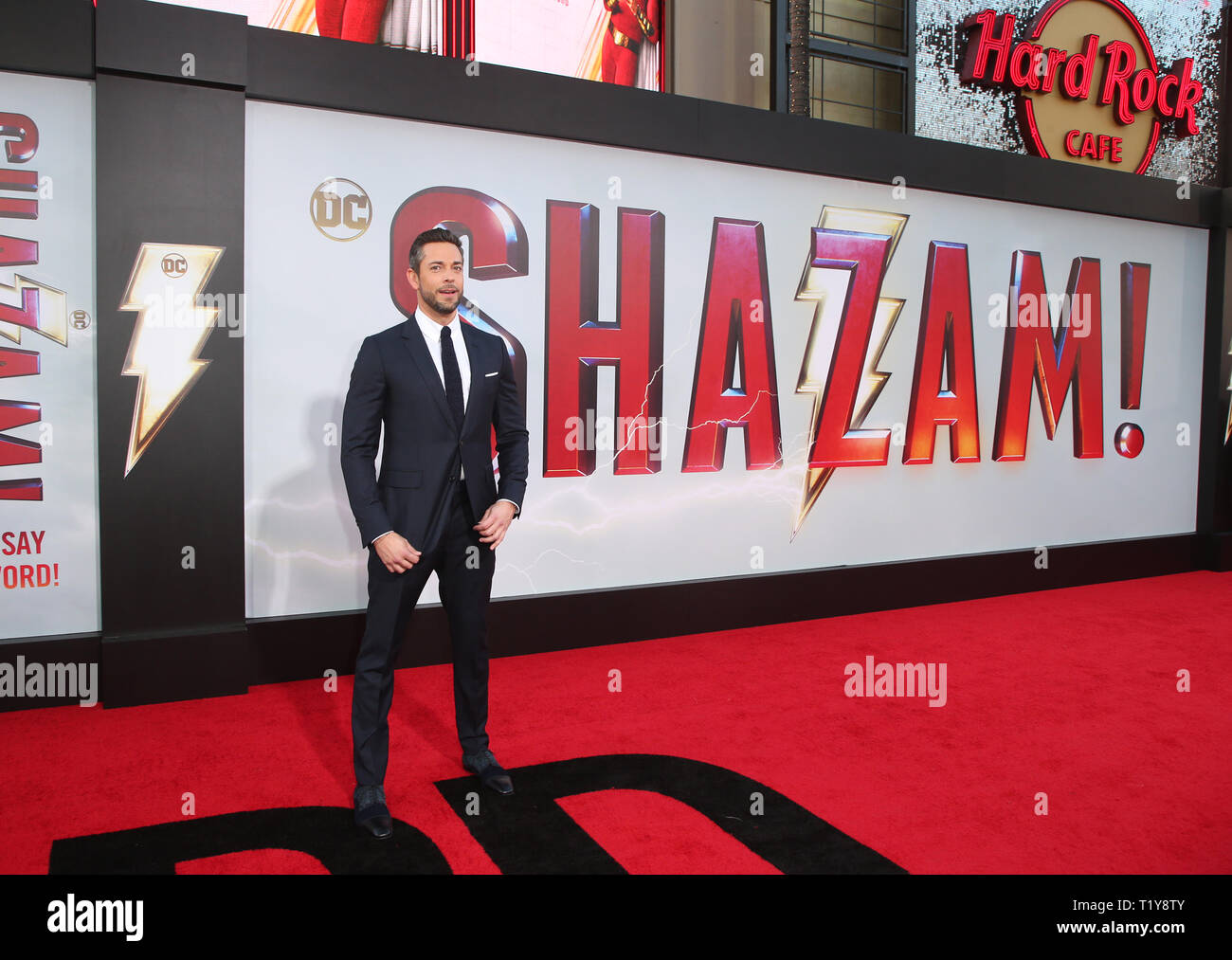 Hollywood CA 28 Marzo: Zachary Levi, arriva per Warner Bros Foto e New Line Cinema Premiere mondiale di 'SHAZAM!' a TCL teatro cinese il 28 marzo 2019 a Hollywood. Credito: Faye Sadou/MediaPunch Foto Stock