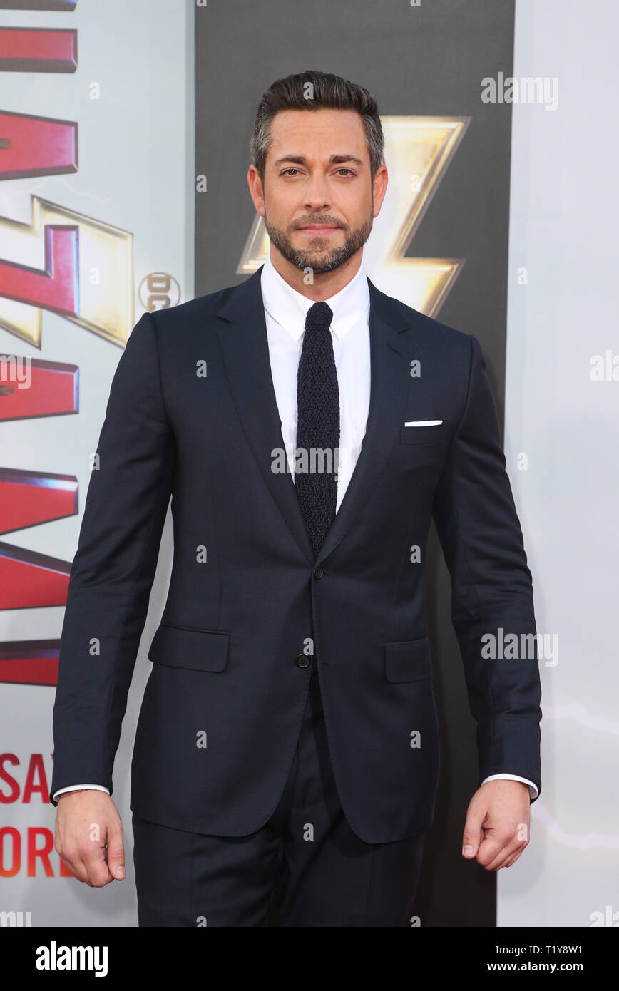 Hollywood CA 28 Marzo: Zachary Levi, arriva per Warner Bros Foto e New Line Cinema Premiere mondiale di 'SHAZAM!' a TCL teatro cinese il 28 marzo 2019 a Hollywood. Credito: Faye Sadou/MediaPunch Foto Stock