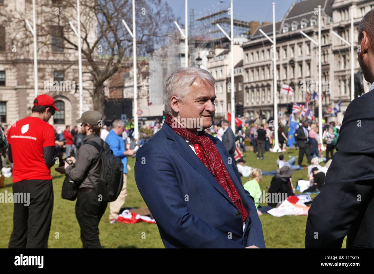 Westminster, Londra, Regno Unito. 29 mar 2019. Pro Brexit manifestanti raccogliere al di fuori del Parlamento, Westminster UK Credit: Knelstrom Ltd/Alamy Live News Foto Stock