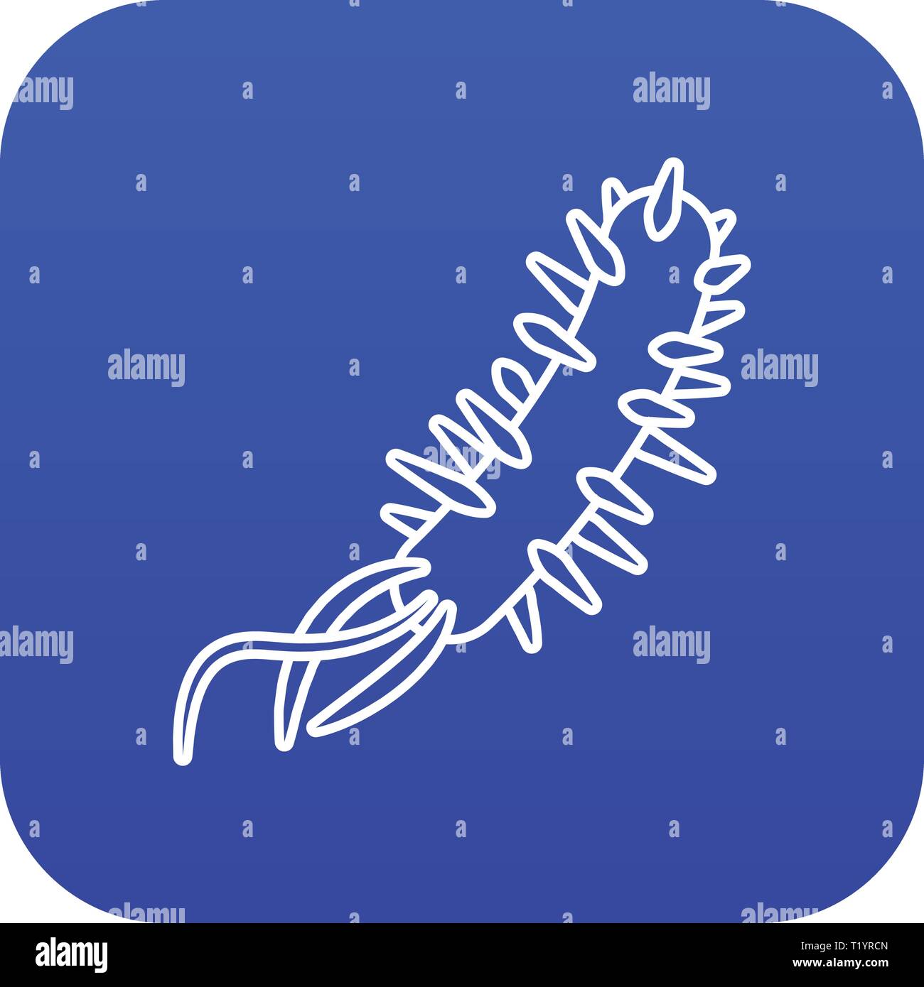 E coli, batteri icona vettore blu Illustrazione Vettoriale