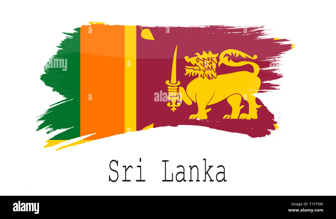 Sri Lanka bandiera su sfondo bianco, rendering 3D Foto Stock