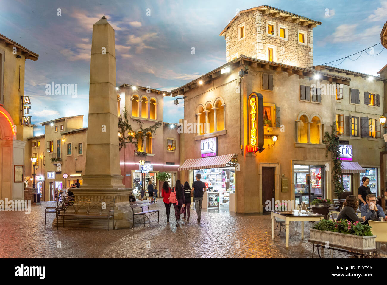 Italianamente interno di Montecasino Leisure & Casino complessa, Fourways, Sandton Johannesburg, provincia di Gauteng, Repubblica del Sud Africa Foto Stock