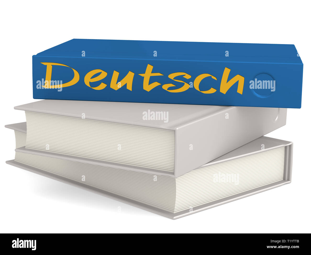 I cartonati con Deutsch word, rendering 3D Foto Stock