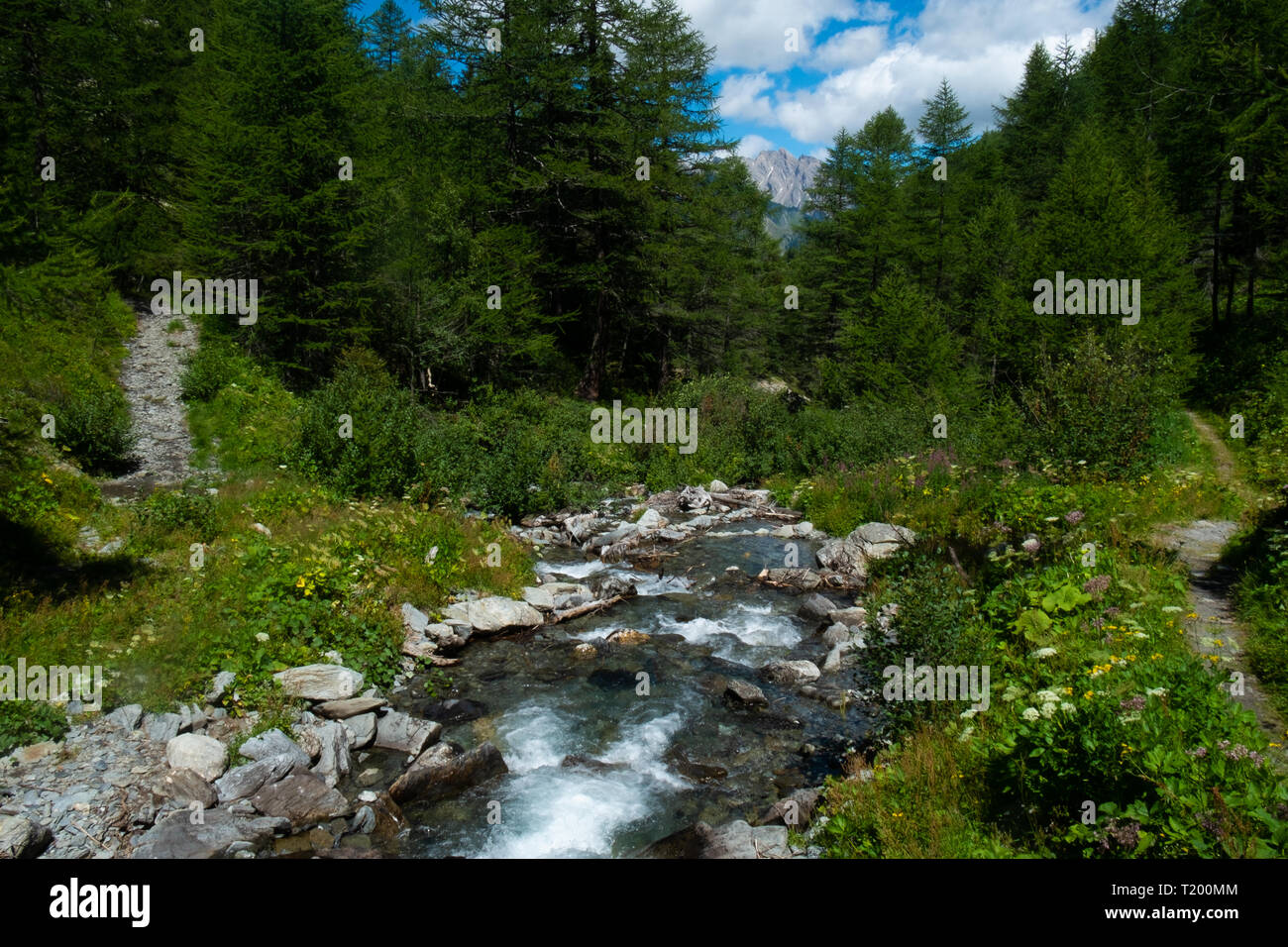 Il lago di Arpy. Valdigne. Valle d'Aosta. Alpi italiane Foto Stock