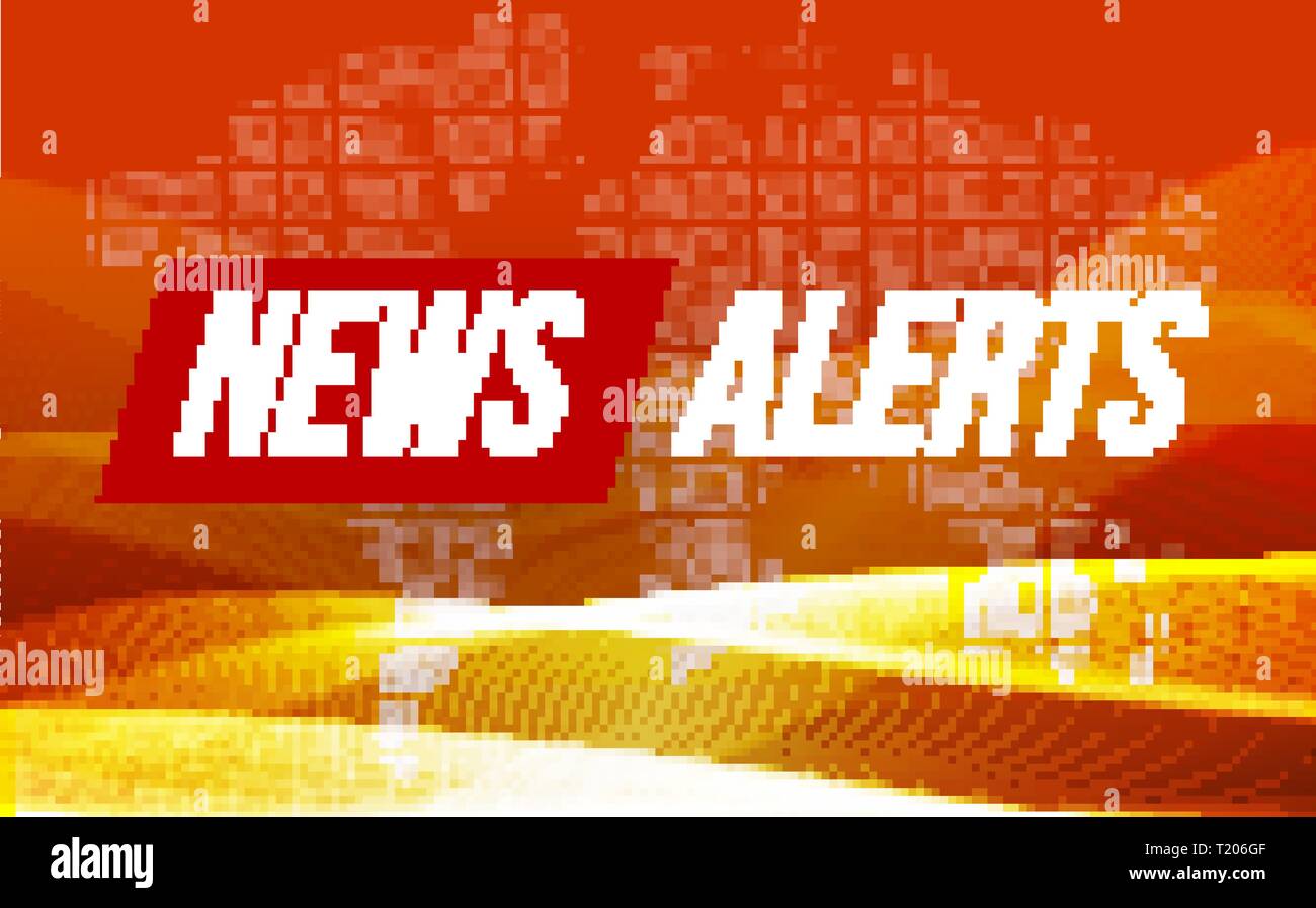 Ultime notizie avvisi. Notizie dal mondo con wave backgorund. Notizie TV, design moderno concetto, illustrazione vettoriale. Illustrazione Vettoriale