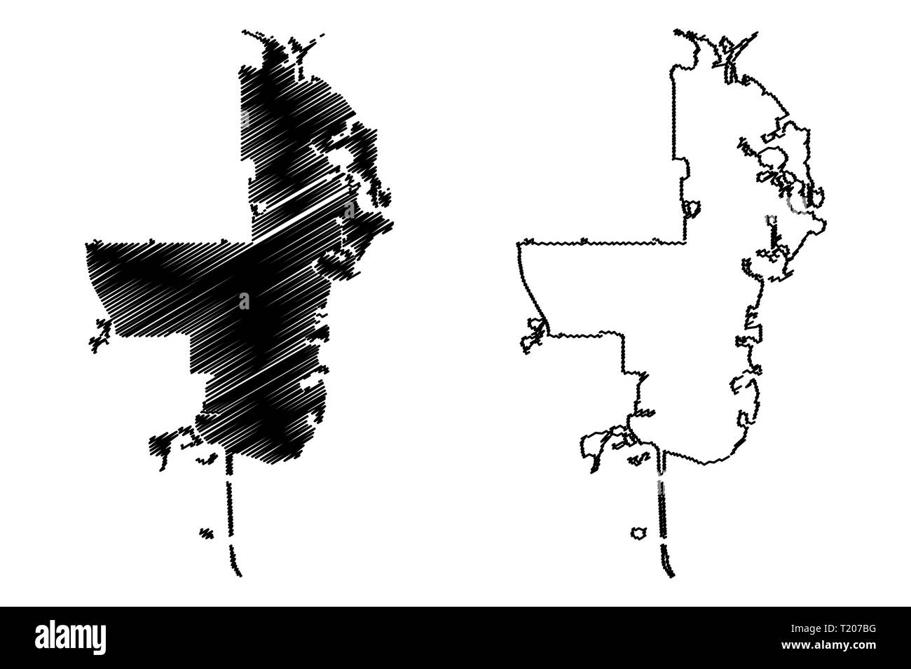 San Pietroburgo (Stati Uniti città, Stati Uniti d'America, usa city) mappa illustrazione vettoriale, scribble schizzo città di San Pietroburgo mappa Illustrazione Vettoriale