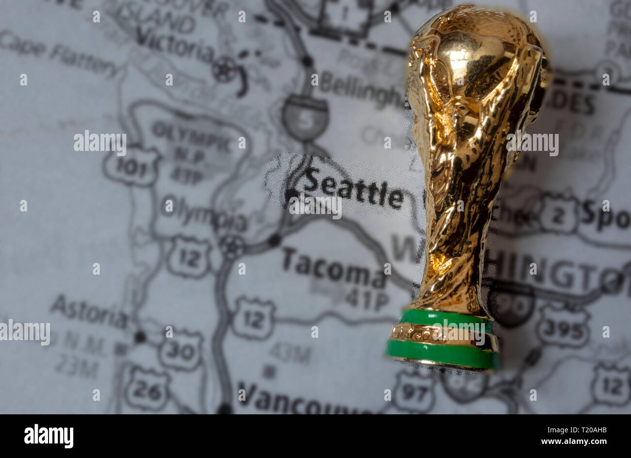 4 marzo, 2019, Seattle, Stati Uniti d'America. Seattle è una delle città ospitanti la Coppa del Mondo FIFA 2026 che si terrà in Stati Uniti d'America, il Canada e il Messico. Foto Stock