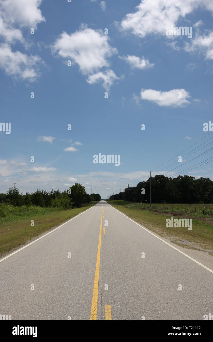 La US Route 75 andando però Oklahoma Foto Stock