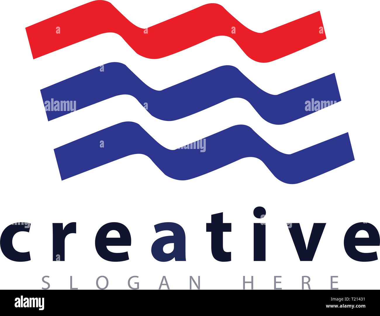 Lettera U con acqua icona logo template vettoriale Illustrazione Vettoriale