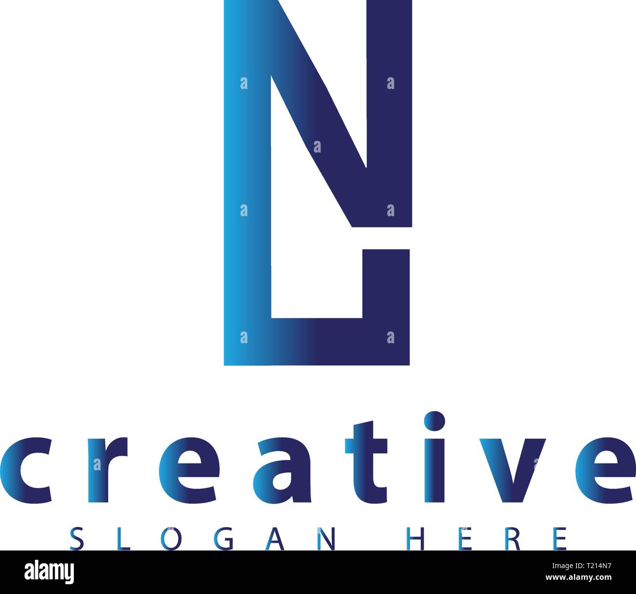 NU lettera iniziale icona logo template vettoriale Illustrazione Vettoriale