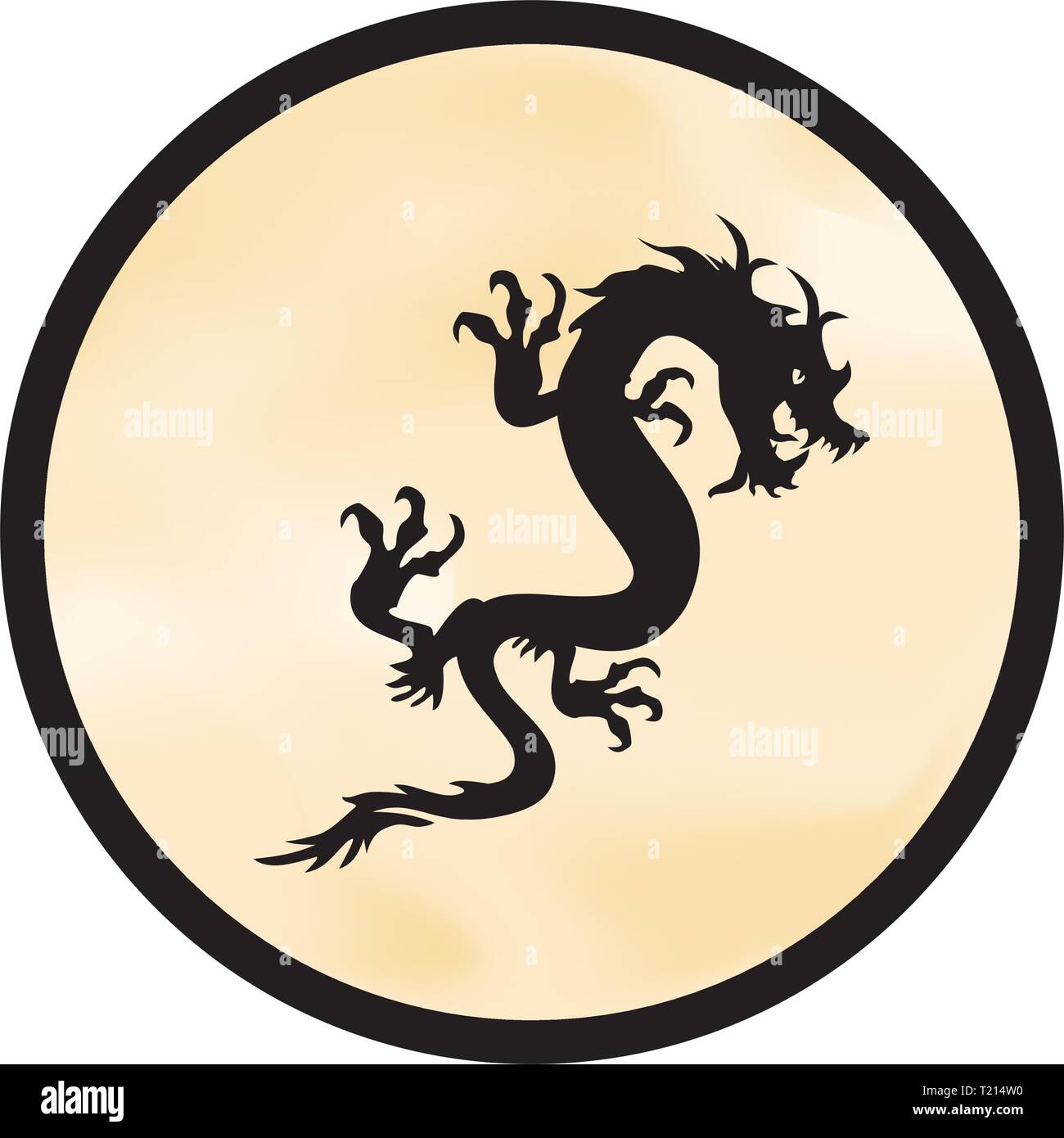 Drago, vettore icona logo Illustrazione Vettoriale