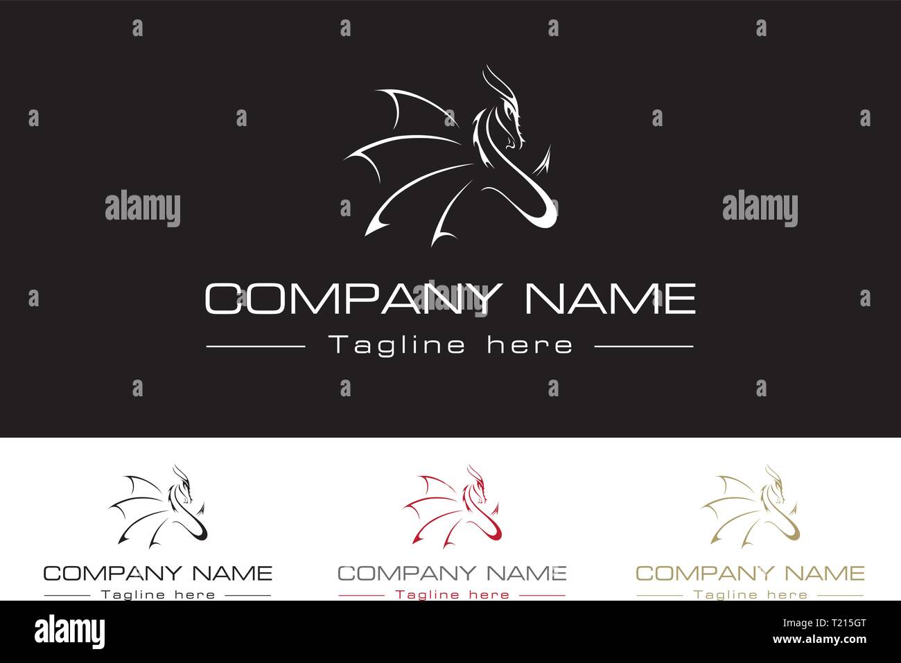 Drago, vettore icona logo Illustrazione Vettoriale