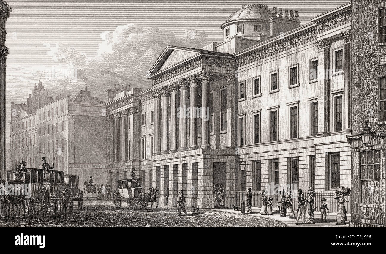 St Paul's School di Londra, Regno Unito, illustrazione di Th. H. Pastore, 1826 Foto Stock