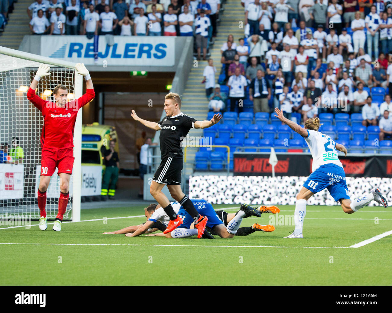 NORRKÖPING 2016-07-20 IFK Norrköping- Rosenborg BK mi andra kvalomgången fino alla Champions League på Östgötaporten på onsdagskvällen. Foto Jeppe Gustafsson Foto Stock