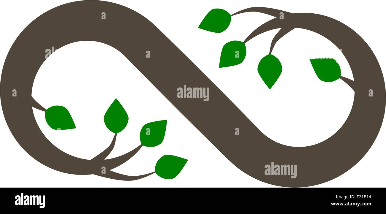 Infinito fiorire simbolo icona - albero, isolato - illustrazione vettoriale Illustrazione Vettoriale