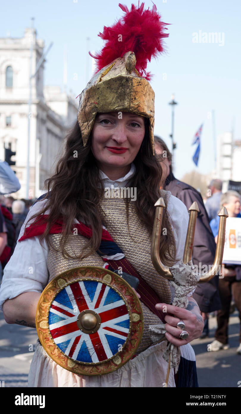 Londra, Regno Unito. 29 Mar, 2019. Pro Brexit manifestanti in piazza del Parlamento Londra Credito: Roger Hutchings/Alamy Live News Foto Stock