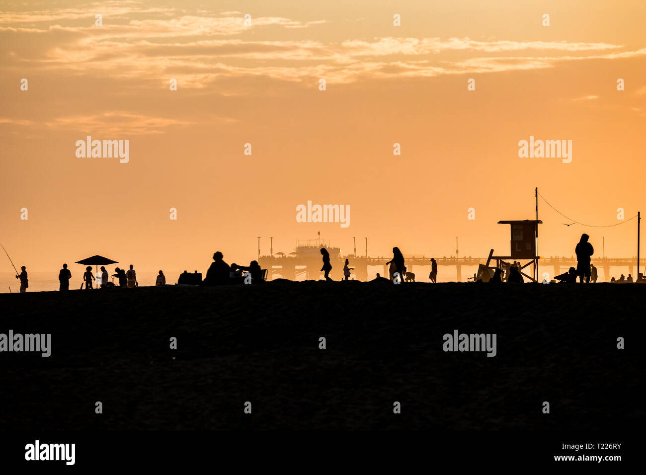 Sagome in spiaggia Foto Stock