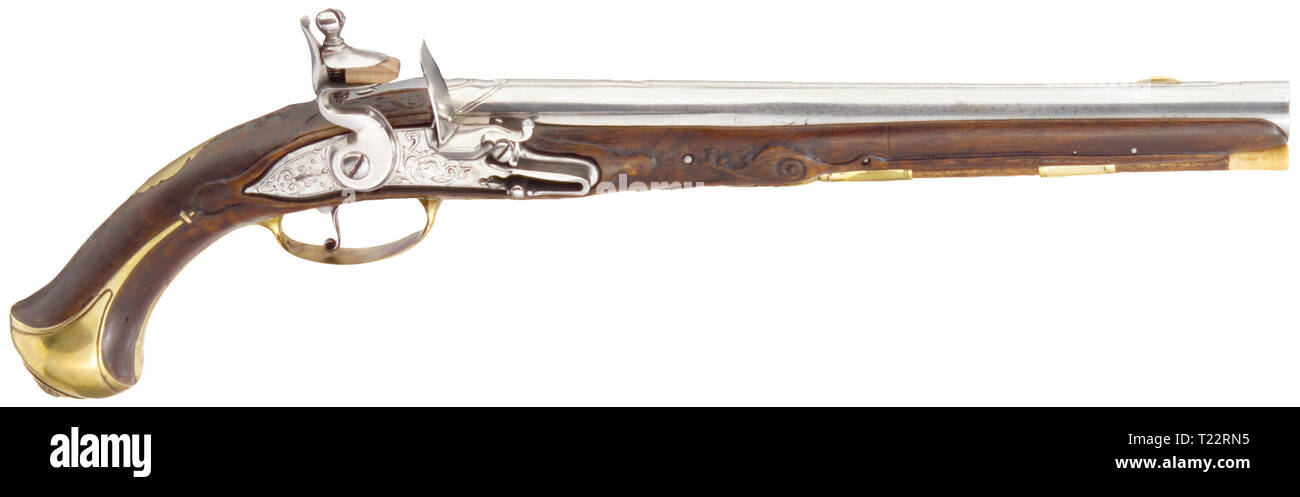 Piccole armi, pistole, flintlock pistol, Tedesco, 1740 circa, Additional-Rights-Clearance-Info-Not-Available Foto Stock
