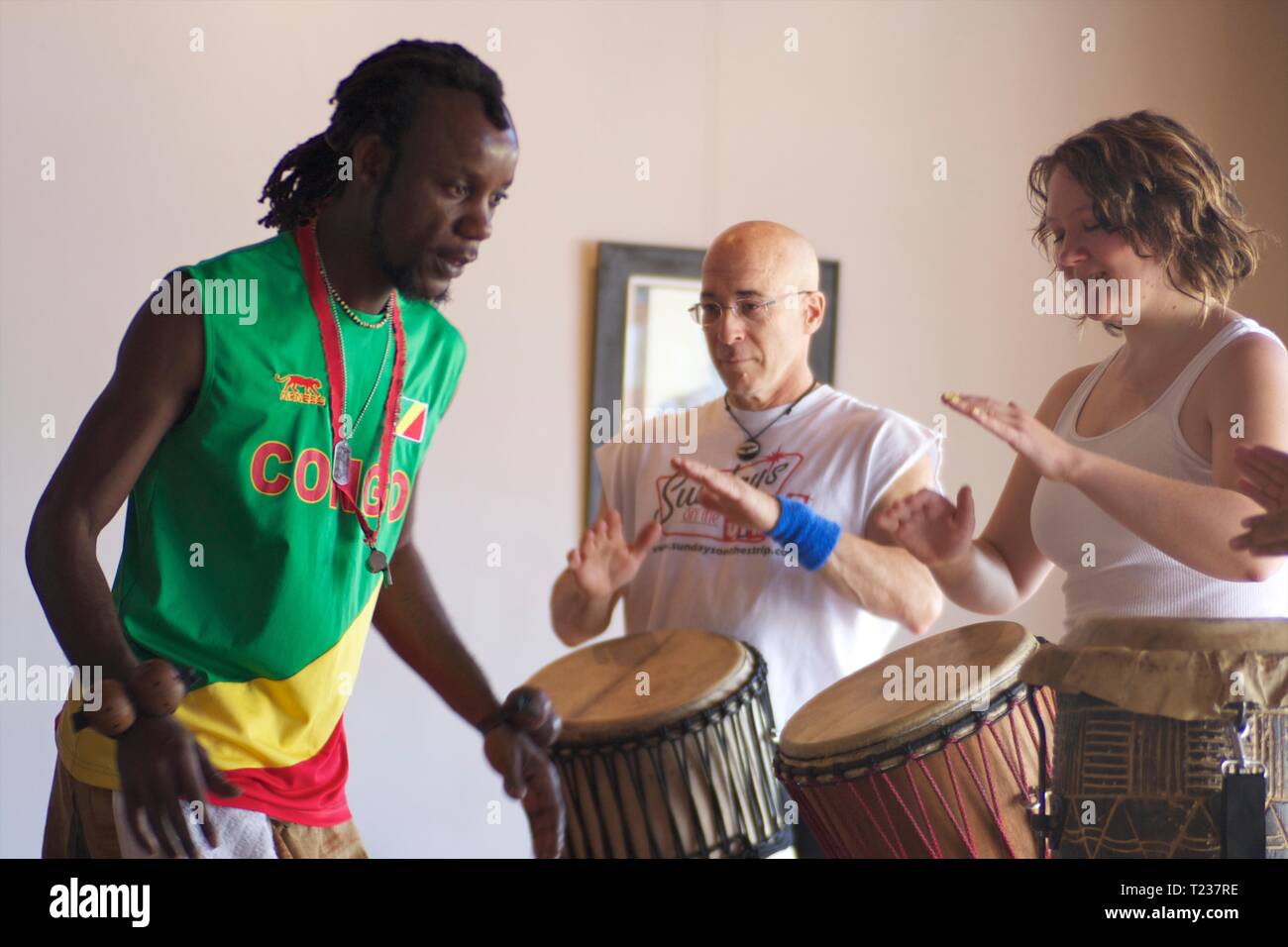 Tambureggiante congolese Foto Stock