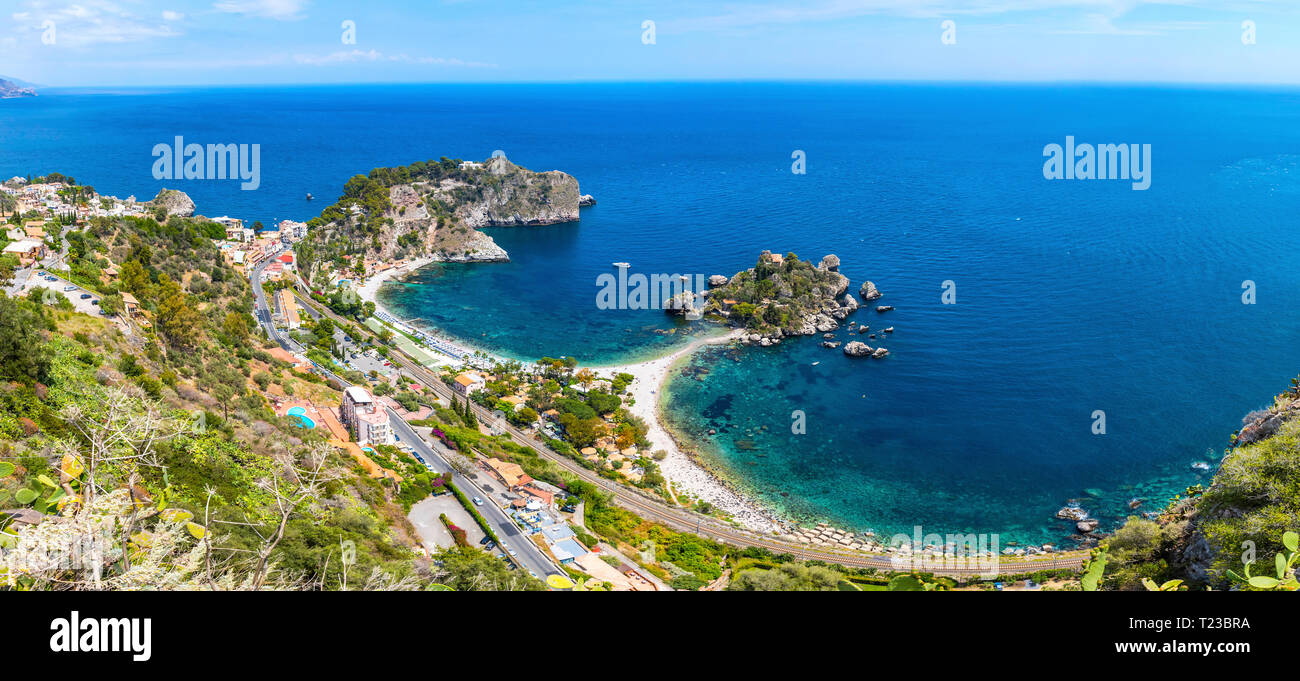 Panoramica Vista Aerea Di Isola Bella Isola E La Spiaggia Di