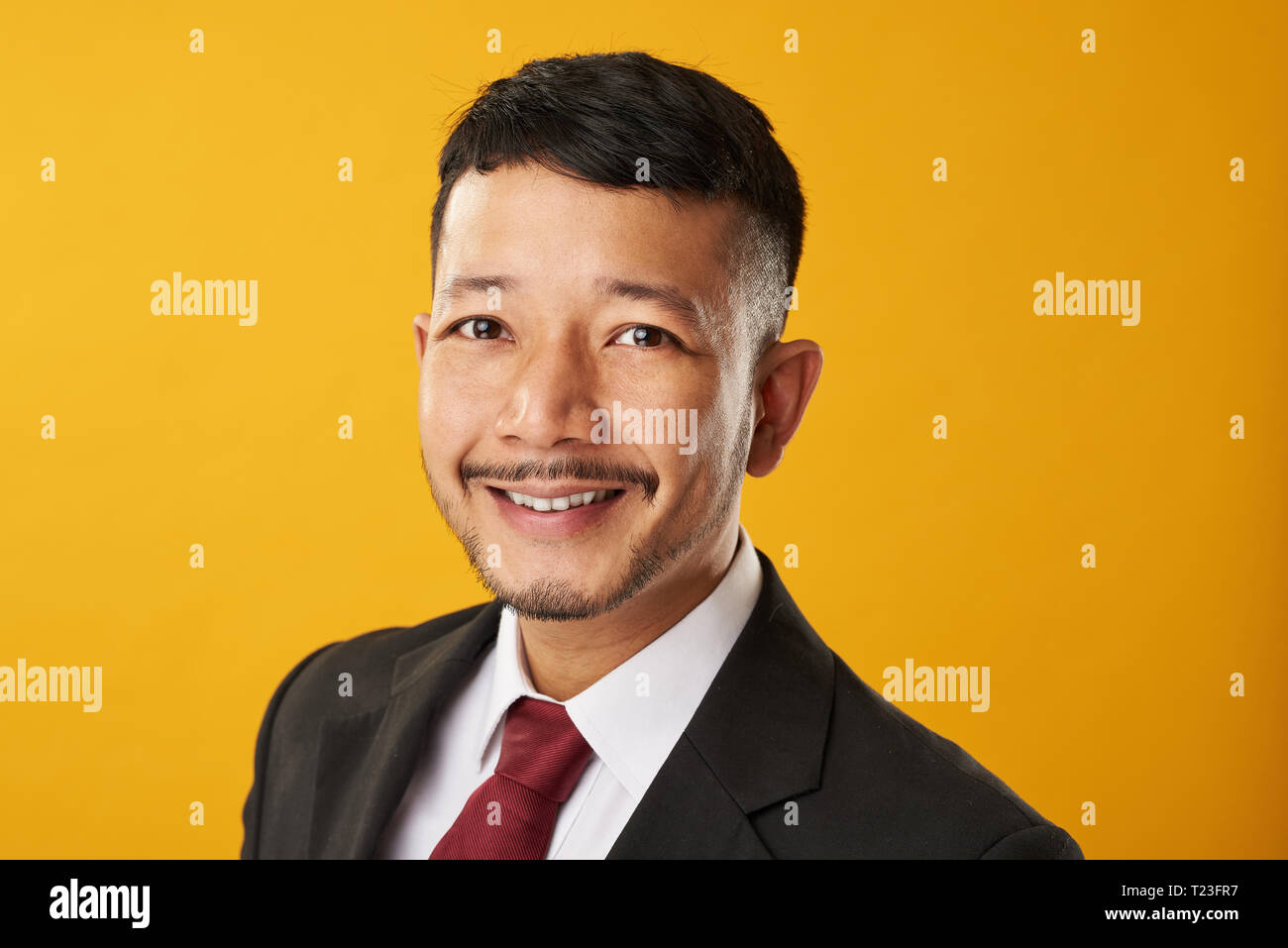 Headshot ritratto di fiducioso asian business man Foto Stock