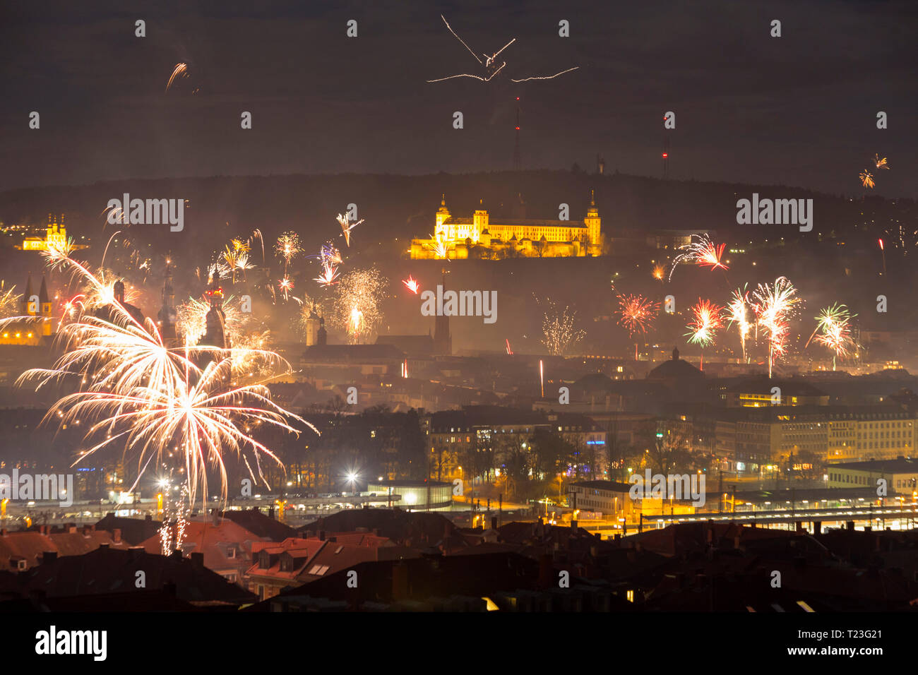 In Germania, in Baviera, Wuerzburg, Capodanno Foto Stock