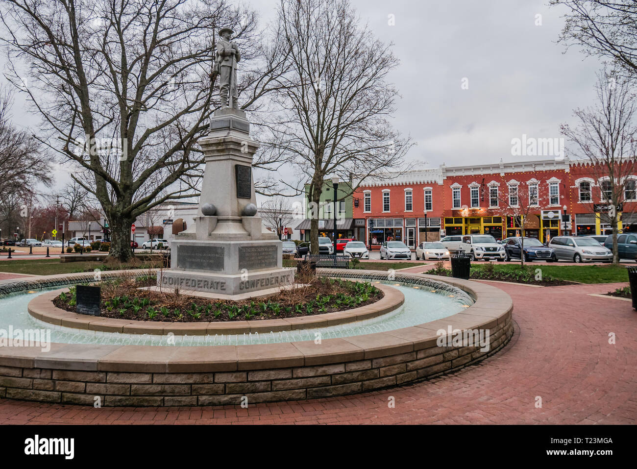 Downtown bentonville city square arkansas Foto Stock