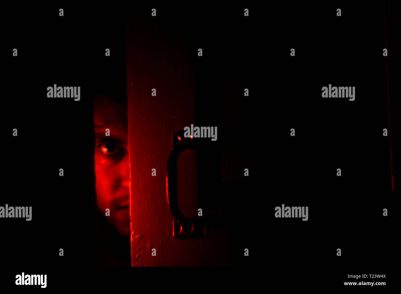 Il divario nella porta Foto Stock