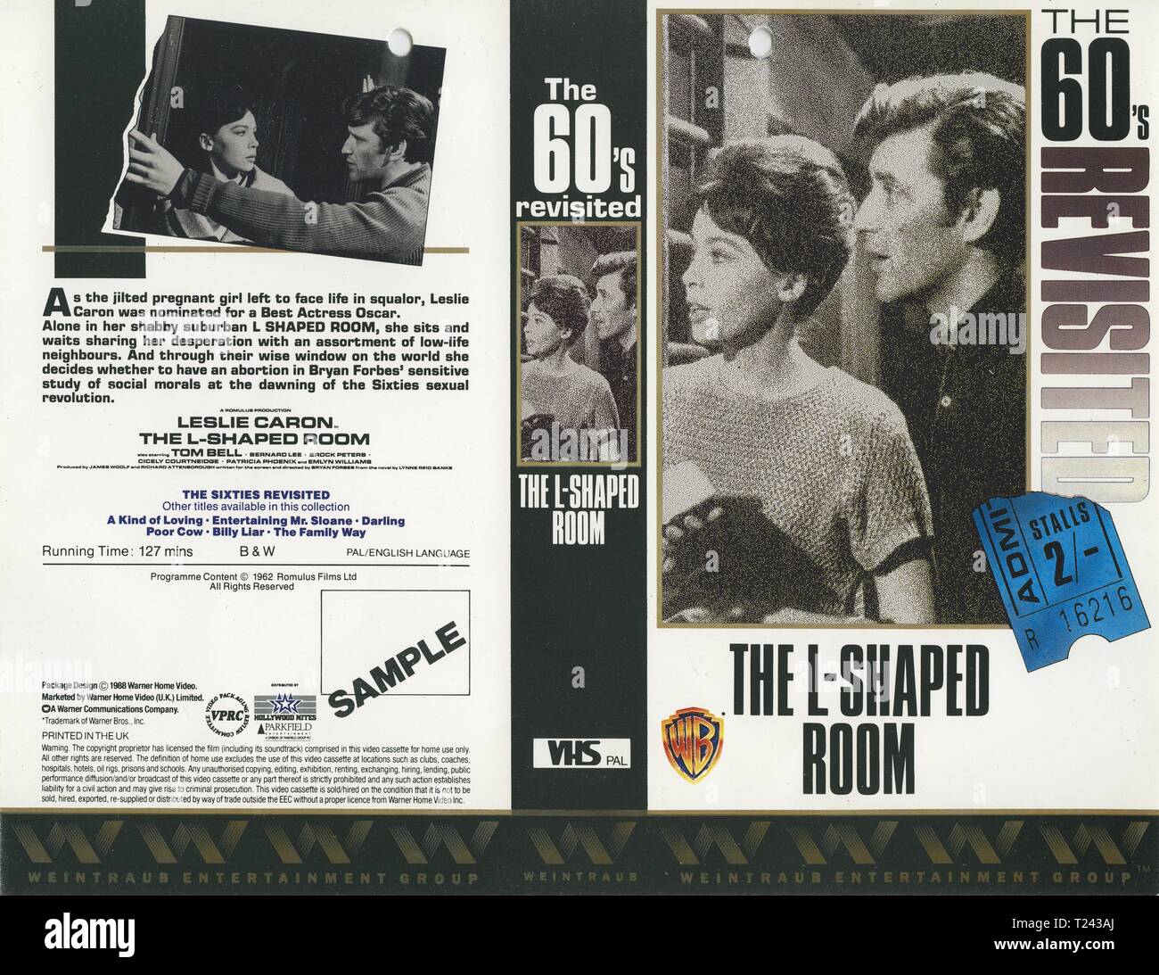 L'L-shaped room (1962) informazioni pubblicitarie, copertura video data: 1962 Foto Stock