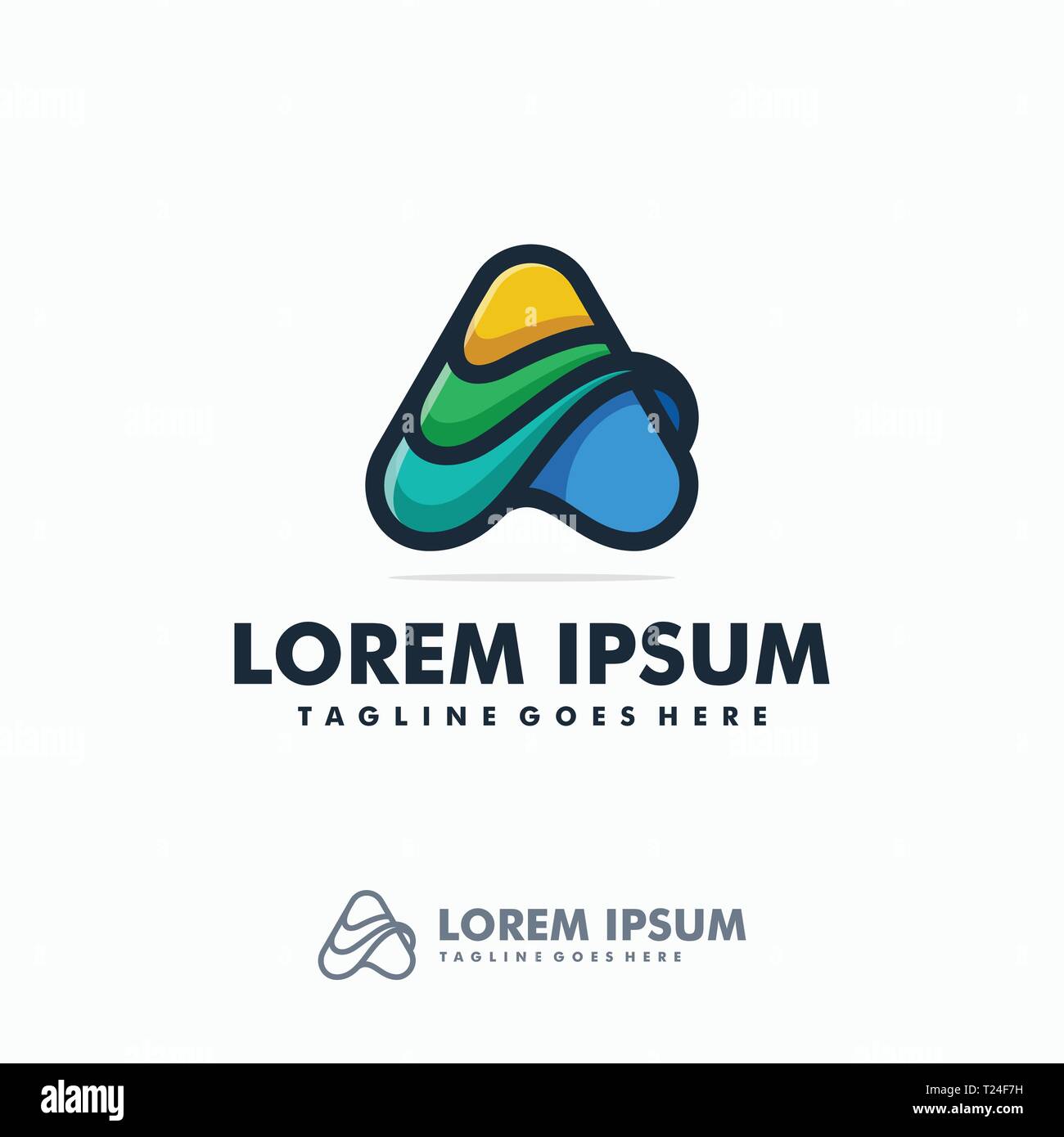 Lettera astratta di un concetto delineato illustrazione vettoriale modello di progettazione. Adatto per industria creativa, Multimedia, intrattenimento, educative, Shop, Illustrazione Vettoriale