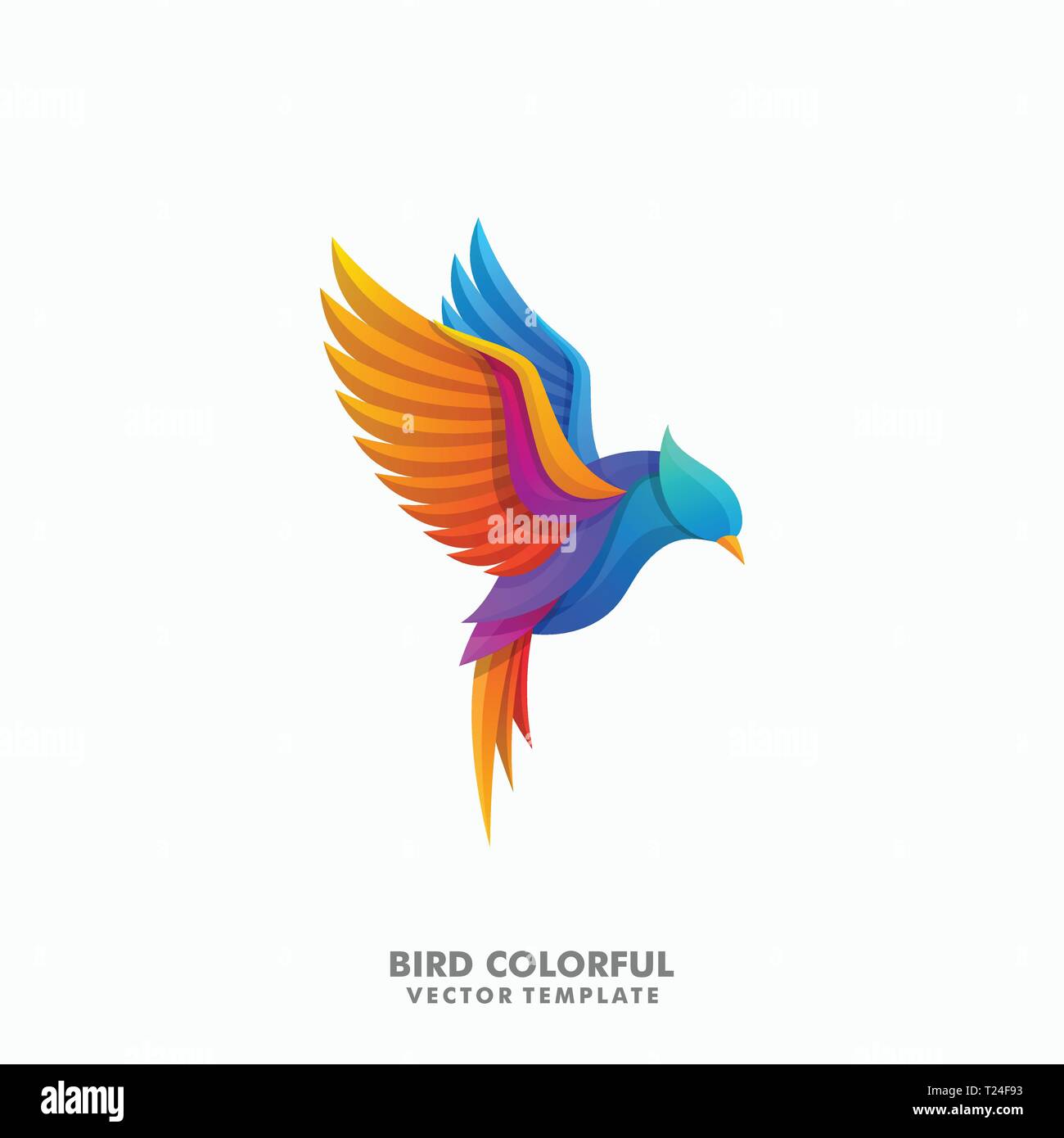 Uccello concetto colorati illustrazione vettoriale modello di progettazione. Adatto per industria creativa, Multimedia, intrattenimento, educative, Shop, e qualsiasi riguardano Illustrazione Vettoriale