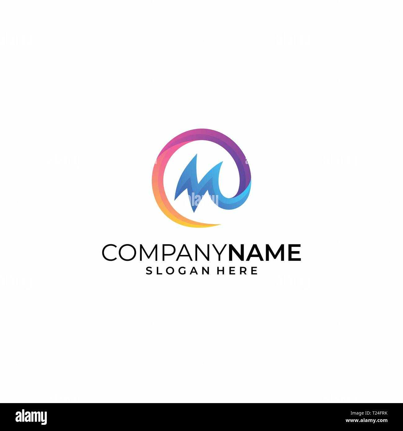 La lettera M il concetto di colore illustrazione vettoriale modello di progettazione. Adatto per industria creativa, Multimedia, intrattenimento, educative, Shop, e qualsiasi relat Illustrazione Vettoriale