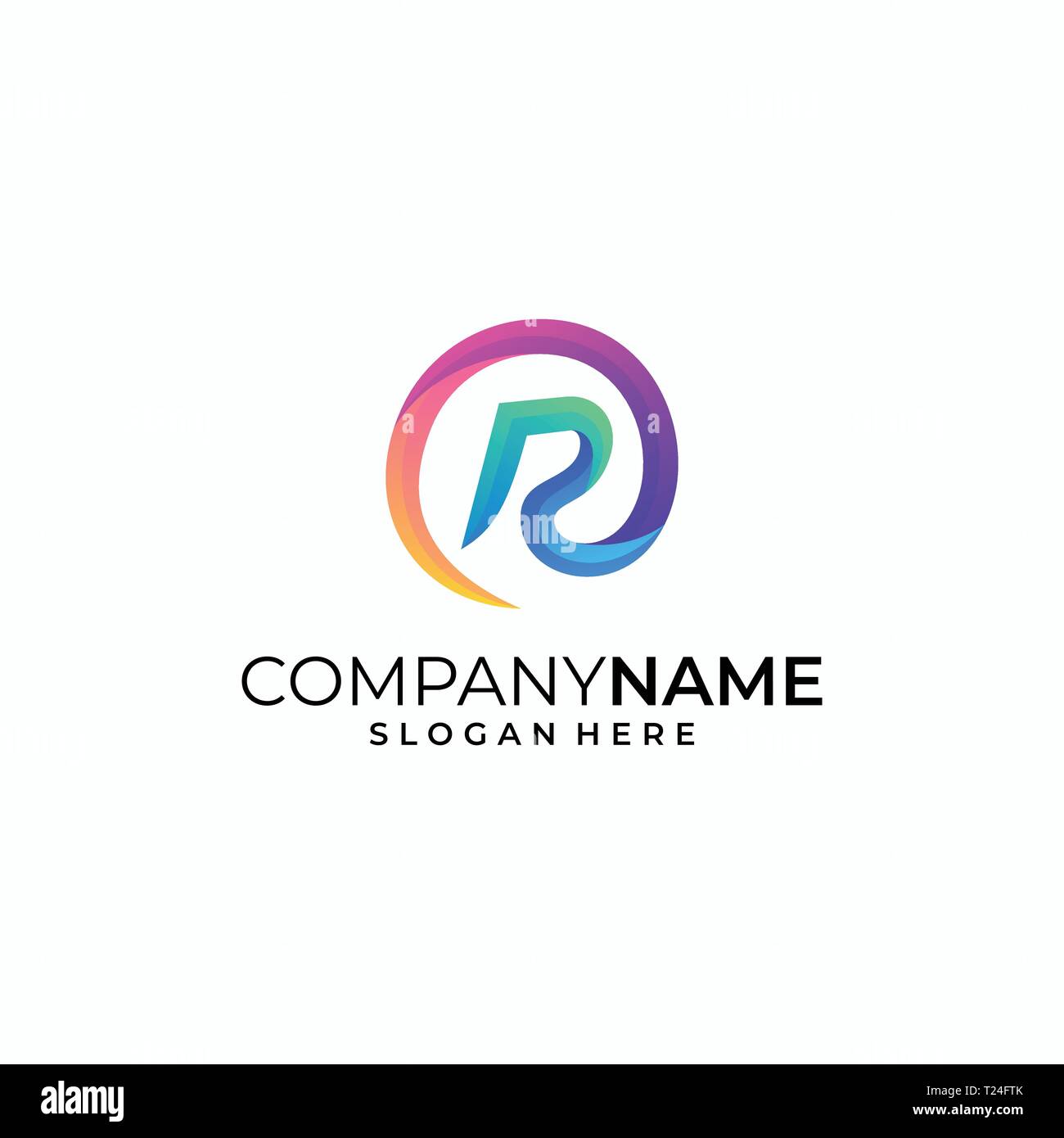 Lettera R colore concetto illustrazione vettoriale modello di progettazione. Adatto per industria creativa, Multimedia, intrattenimento, educative, Shop, e qualsiasi relat Illustrazione Vettoriale