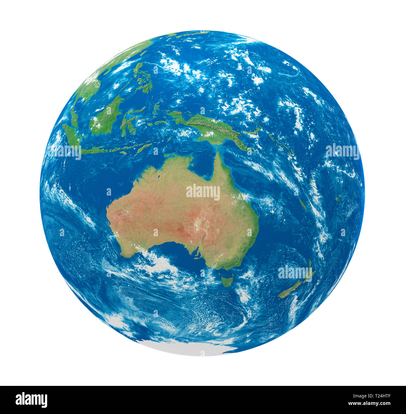 Pianeta Terra vista Australia isolato Foto Stock
