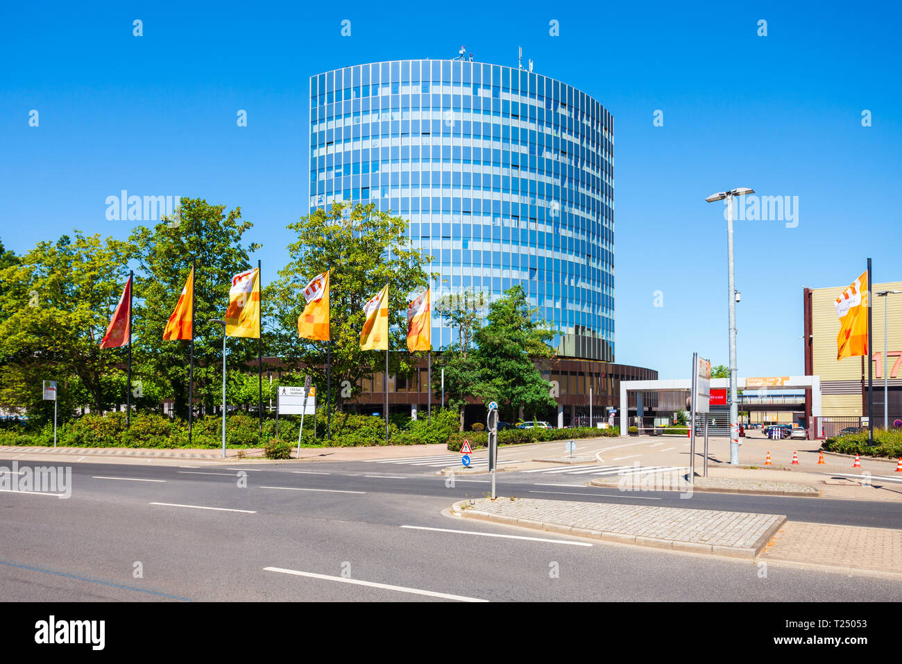DUSSELDORF, Germania - Luglio 02, 2018: Dusseldorf Messe fiera a Dusseldorf City in Germania Foto Stock