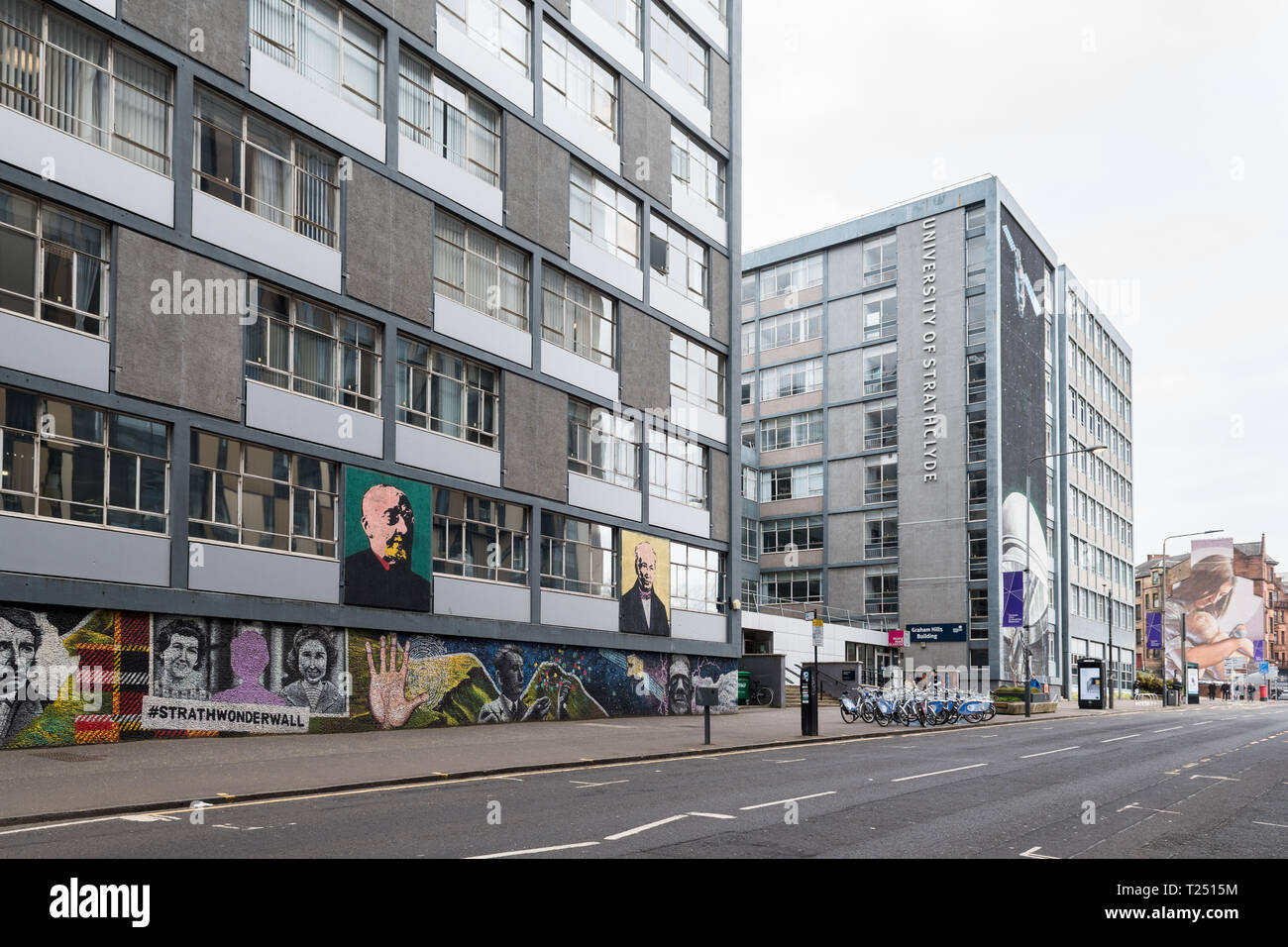 Università di Strathclyde Wonderwall murales - John Anderson Campus - Glasgow, Scotland, Regno Unito Foto Stock