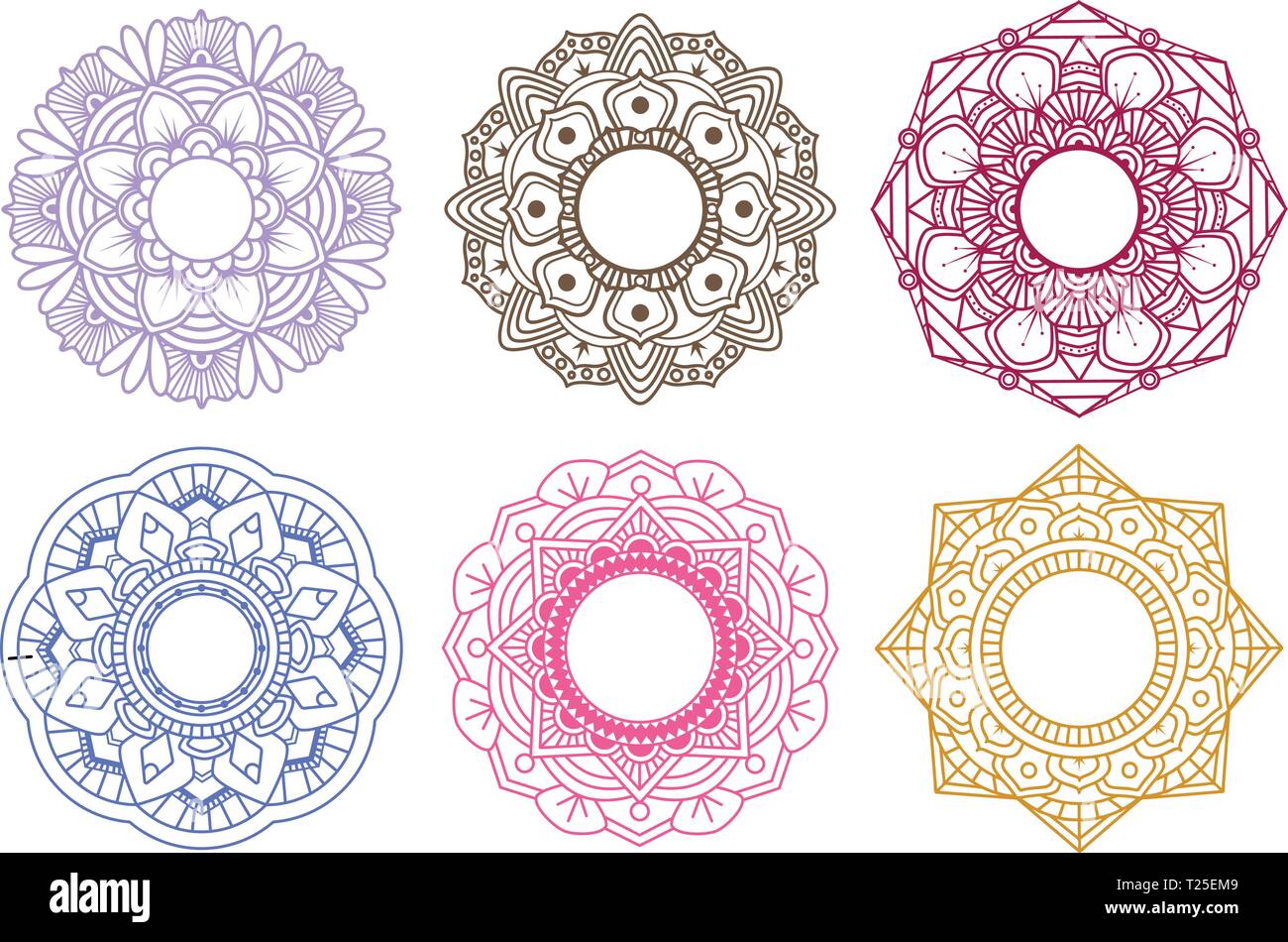 Mandala Circle Monogram telai Illustrazione Vettoriale