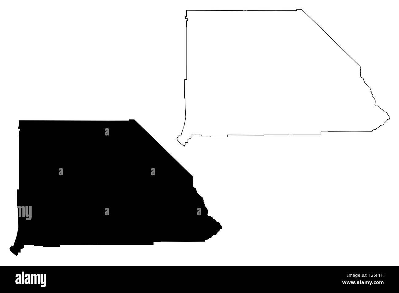 San Bernardino County, California (contee della California, Stati Uniti d'America,USA, Stati Uniti, US) mappa illustrazione vettoriale, scribble schizzo San Bernar Illustrazione Vettoriale