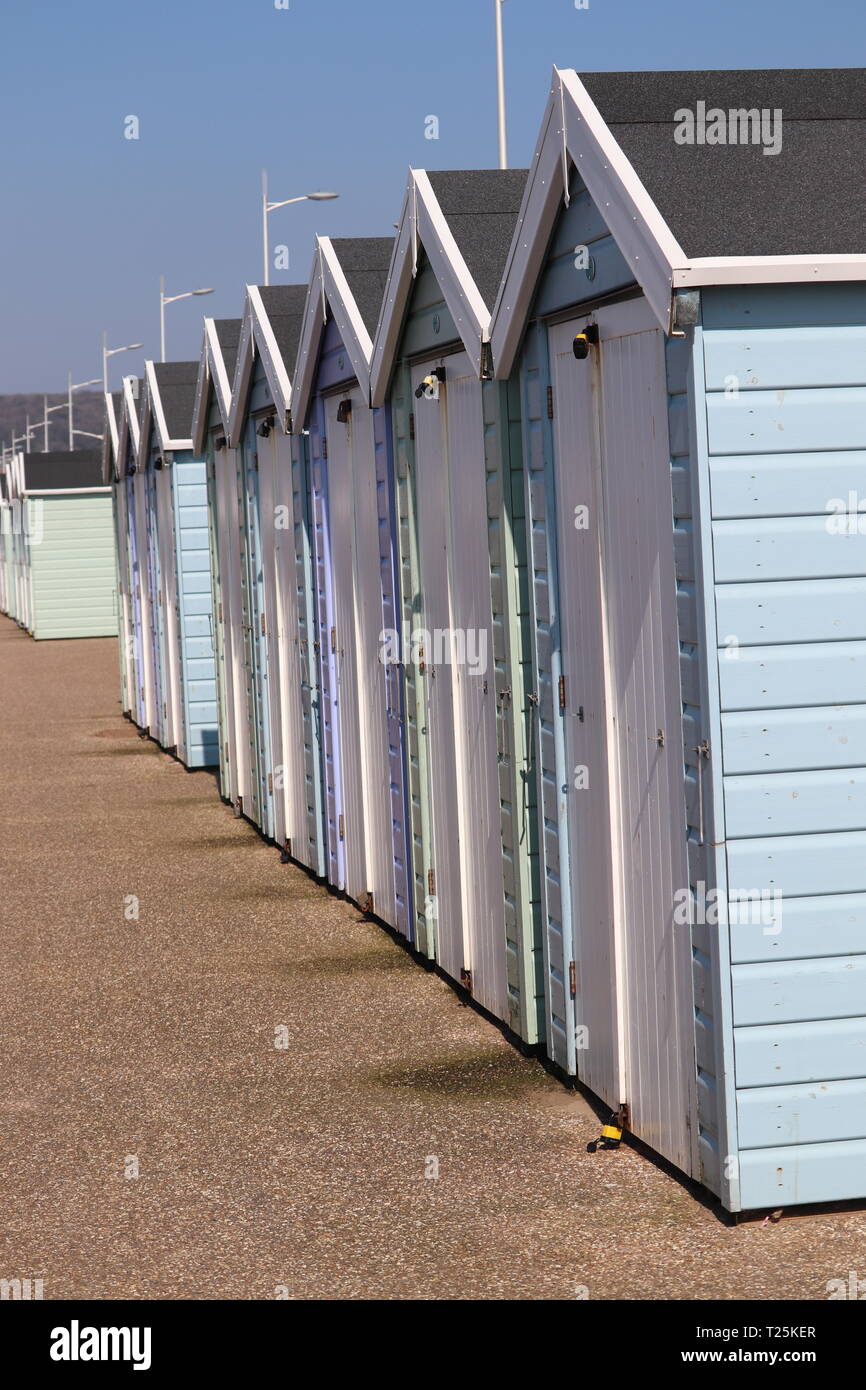 Cabine Sulla Spiaggia Weston Super Mare Costa Inglese