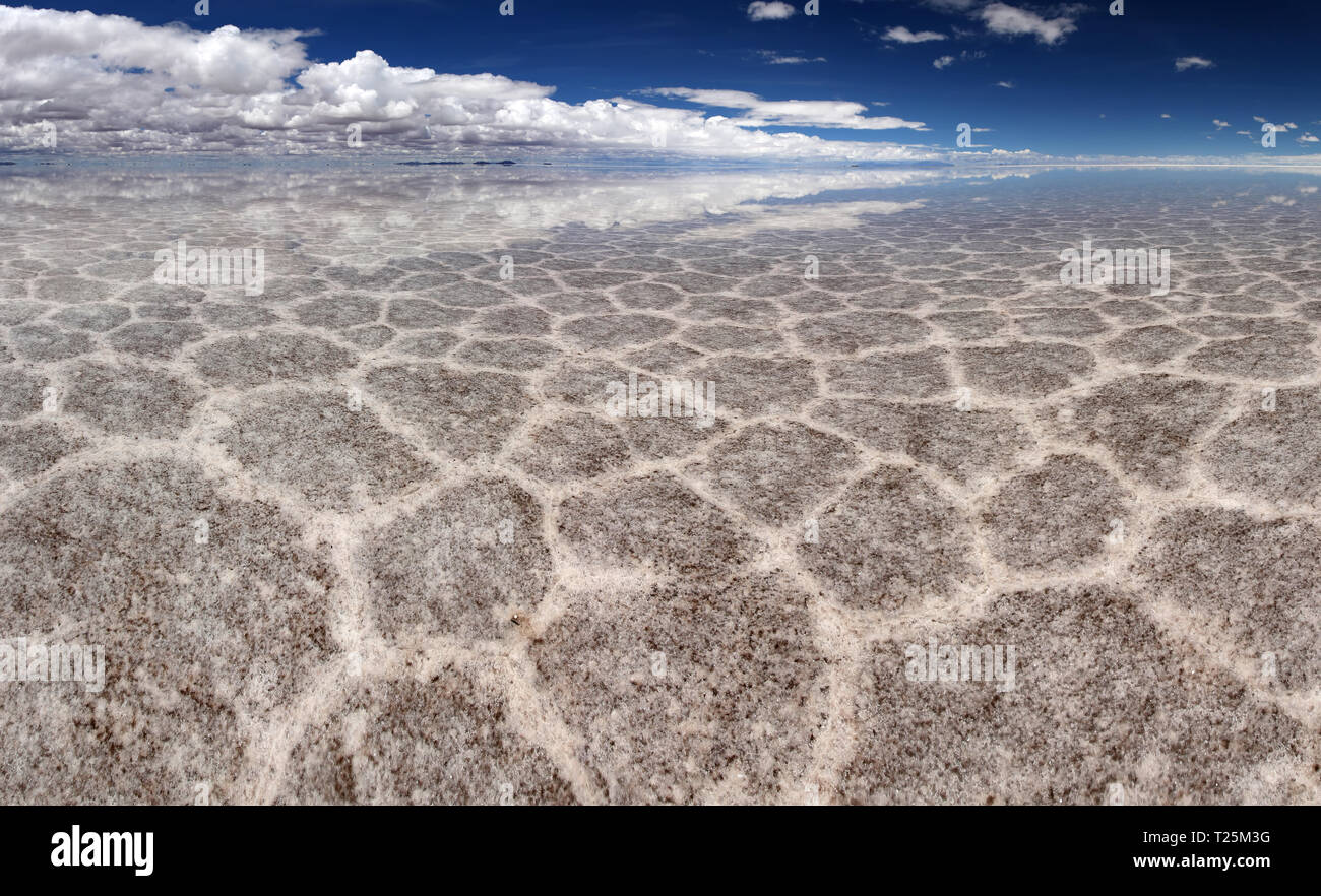 Il lago di sale di Uyuni (Bolivia) - panorama 02 Foto Stock