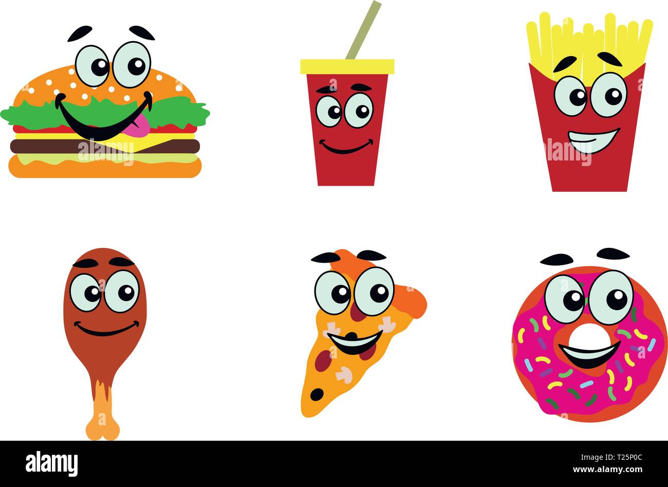 Set di fast food illustrazioni. Illustrazione Vettoriale