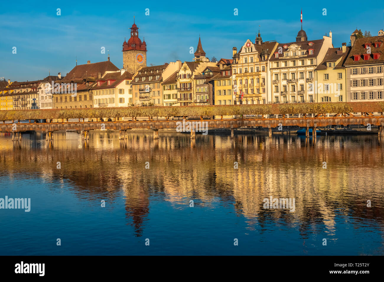 Lucerna (Luzern), la più grande città della Svizzera centrale Foto Stock