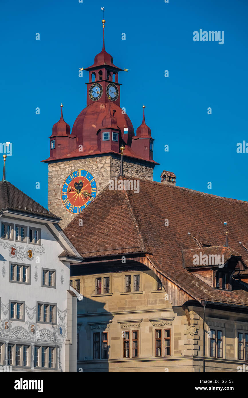 Lucerna (Luzern), la più grande città della Svizzera centrale Foto Stock