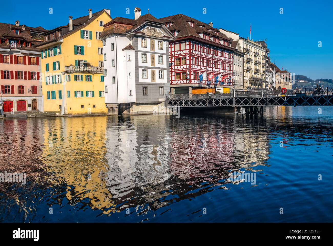 Lucerna (Luzern), la più grande città della Svizzera centrale Foto Stock
