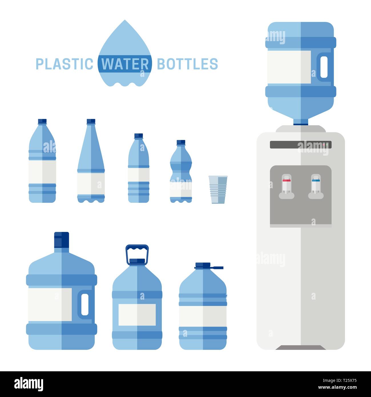 Plastica bottiglie di acqua Illustrazione Vettoriale