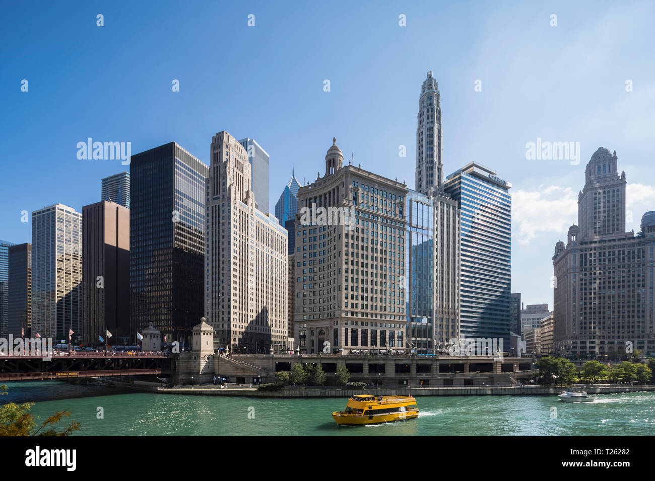 Stati Uniti d'America, Illinois, Chicago, Chicago River, Wyndham Grand Chicago Riverfront Foto Stock